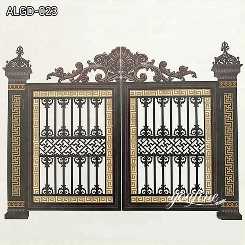 Solid Outdoor Aluminum Garden Gate for Sale from Factory Supply ALGD-023